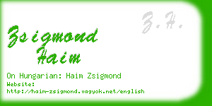 zsigmond haim business card
